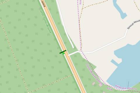 Билборд B в Київських трасах, 3x6  Столичне шосе, 100 метрів до повороту вул.Монашинська (оздоровчий комплекс "БАШТА") (у напрямку Києва) схема