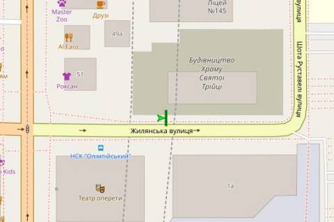 Ситилайт B в Киеве, 1.2x1.8  Жилянська вул., 4 схема