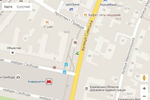Ситилайт A в Харькове, 1.2x1.8  Сумська вул., 39 (№1) схема