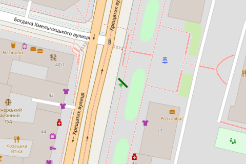 Бэклайт A в Васильевке, 1.2x3.6  Хрещатик вул., 27 (WC) схема