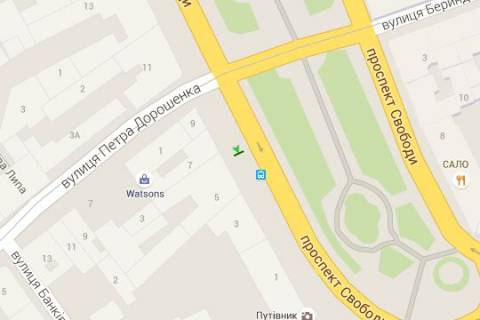 Бэклайт A в Львове, 1.2x1.8  Свободи просп., 7 схема