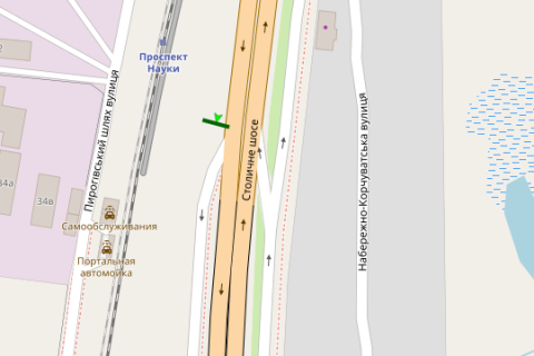 Білборд, Бігборд (Борд)  A у Василівці, 5x12  Столичне шосе - Науки просп. (в напрямку Конча-Заспи) схема