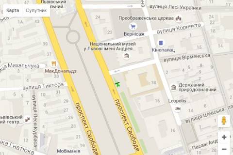 Беклайт A у Львові, 1.2x1.8  Свободи просп., 18 схема