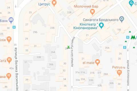 Ситилайт B в Васильевке, 1.2x1.8  Шота Руставелі вул., 26  схема