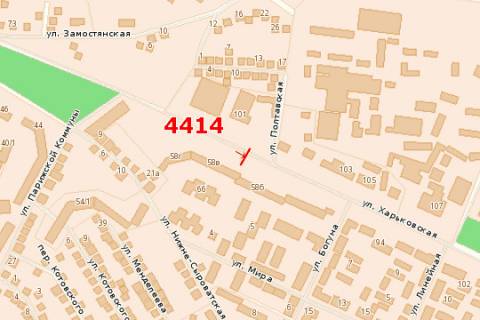 Білборд, Бігборд (Борд)  A у Сумах, 3x6  Харківська вул., 58б схема