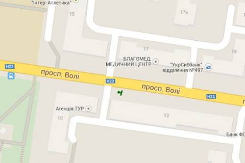 Бэклайт A в Луцке, 1.2x1.8  Волі просп., 12 (№1) схема