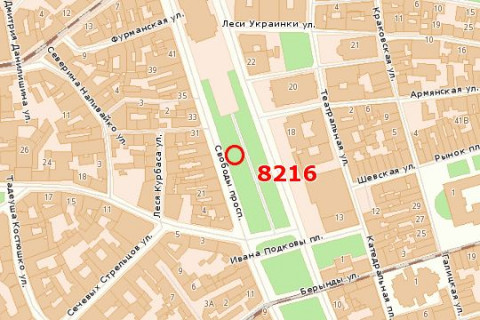 Бэклайт A в Васильевке, 1.2x3.6  Свободи просп., 25 схема