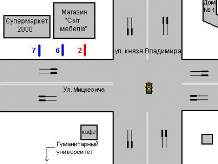 Бэклайт A в Ровно, 1.2x1.8  Княгині Ольги вул., 4 схема