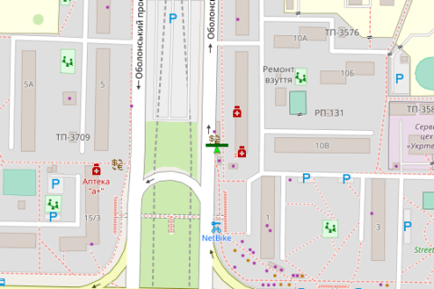 Білборд, Бігборд (Борд)  A у Василівці, 3x6  Оболонський просп., 10 схема