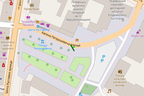Скроллер B в Львове, 2.3x3.14  Євгена Петрушевича пл., 2 - 660701 схема