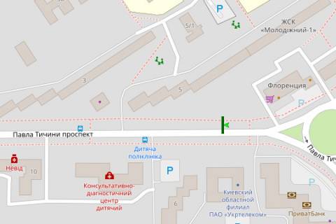 Билборд A в Киеве, 3x6  Павла Тичини просп., 7 схема