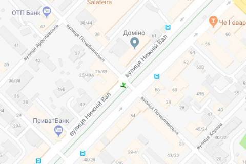 Сiтiлайт A у Києві, 1.2x1.8  Нижній Вал вул., Почайнинська вул. схема