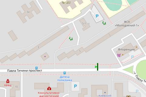 Билборд B в Киеве, 3x6  Павла Тичини просп., 7 схема