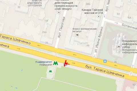 Нестандарт B в Киеве, 1.2x1.8  Шевченка Тараса бульв., :ст.метро "Університет" схема