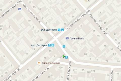 Ситилайт A в Одессе, 1.2x1.8  Дьогтярна вул. - Щепний пров. - Тираспольська вул. - Успенська вул. (остановка) схема