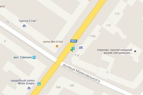 Бэклайт B в Харькове, 1.2x1.8  Сумська вул., 110 (зупинка) схема