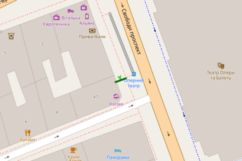 Скролер, Скрол A у Львові, 1.2x1.8  Свободи просп., 49 (№1) - 272537 схема