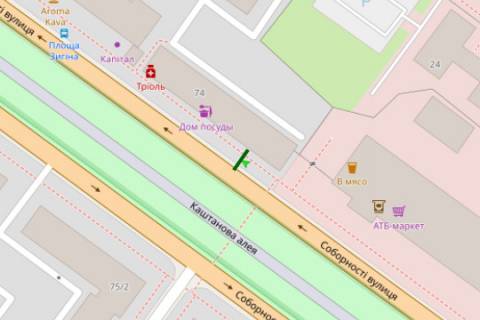 Бэклайт A в Полтаве Соборності вул., 74 (№1) схема