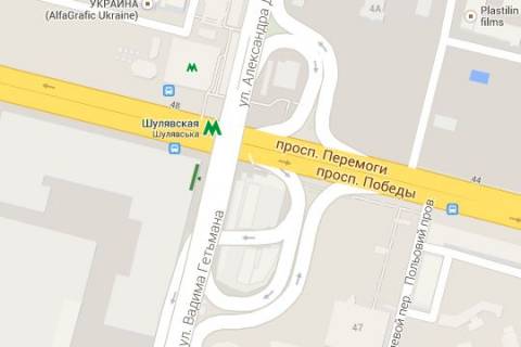 Білборд, Бігборд (Борд)  A у Києві, Нестандарт  Берестейський просп., 49/2: стіна заводу "Більшовик"; Шулявський  шляхопровід (стена;у напрямку  Севастопольської площі) схема