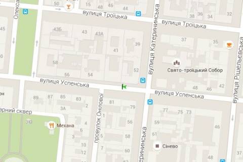 Ситилайт A в Одессе, 1.2x1.8  Успенська вул. - Єкатеринінська вул., 52 (остановка) схема