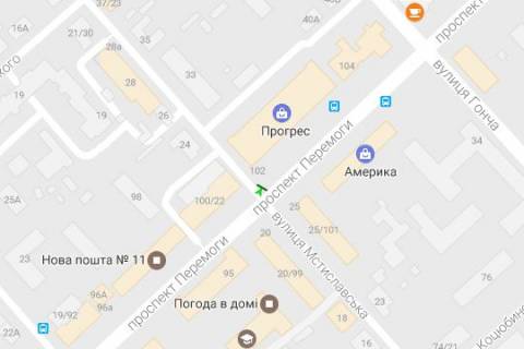 Беклайт A у Чернігові Перемоги просп., 102 - Мстиславська вул. схема