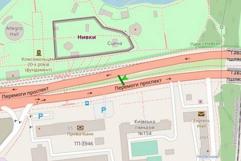 Бэклайт A в Киеве, 8x4  Берестейський просп., 63 (у напрямку Житомиру) схема