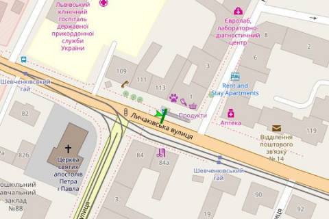 Ситилайт B в Львове, 1.2x1.8  Личаківська вул., 113 схема