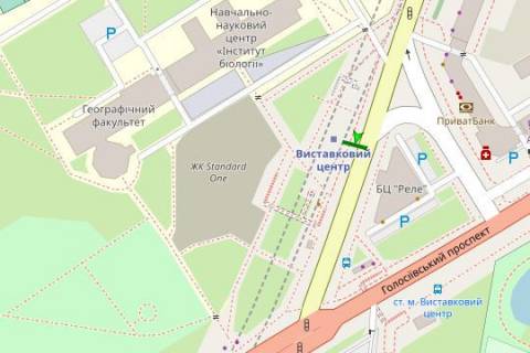 Билборд A в Киеве, 3x6  Васильківська вул., ст.м. Виставковий центр схема