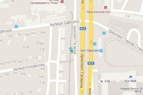 Ситилайт B в Харькове, 1.2x1.8  Гагаріна просп., 244 (зупинка) схема