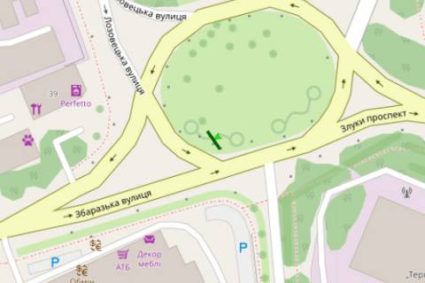 Білборд, Бігборд (Борд)  A у Тернополі, 3x6  Збаразька вул. - Злуки просп. схема