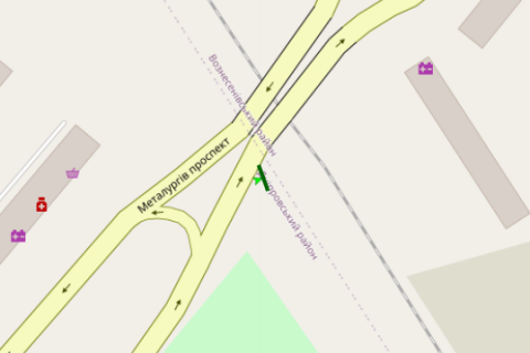 Билборд A в Запорожье, 3x6  Металургів просп. - Південне шосе - Північне шосе схема