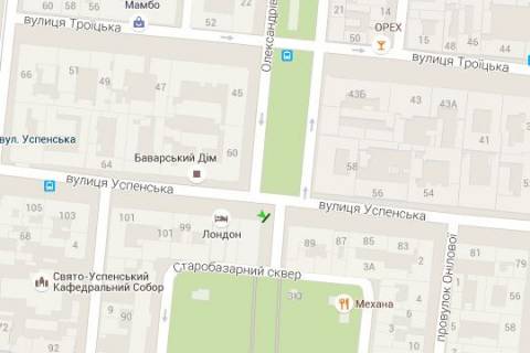 Бэклайт A в Одессе, 1.2x3.6  Успенська вул., 91 - Українських Героїв просп. (Олександрівський просп) схема