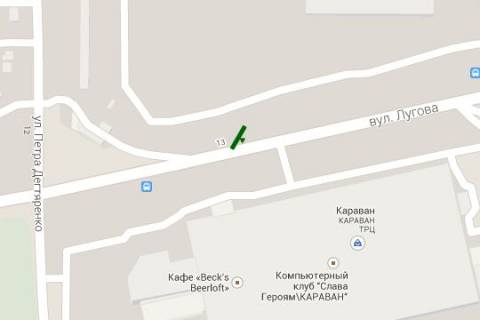 Призматрон, Призма A у Василівці, 3x6  Лугова вул., №2 навпроти ТЦ "Караван" (в напр. вул.Автозаводської) - 421262 схема