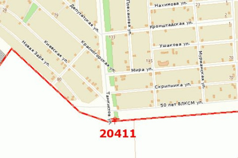 Билборд A в Краматорске Танкістів вул. - Анатолія Солов’яненка вул. (50 років ВЛКСМ вул.) схема