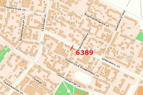 Білборд, Бігборд (Борд)  B у Хмельницькому, 3x6  Шевченка вул. - Свободи вул. схема