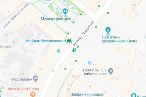 Ситилайт B в Васильевке, 1.2x1.8  Хрещатик вул., 11 - Незалежності майдан схема