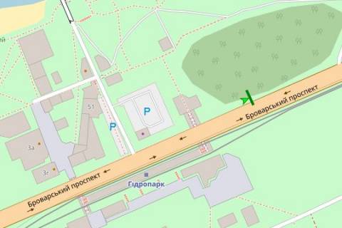 Билборд B в Васильевке, 3x6  Броварський просп., Гідропарк схема