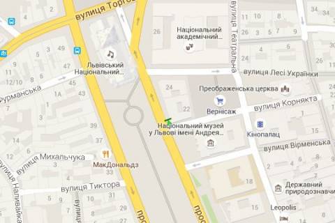 Ситилайт A в Львове, 1.2x1.8  Свободи просп., 22 - Низький Замок вул. (від центру) схема