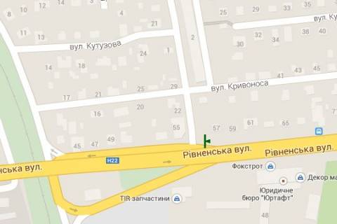 Билборд A в Луцке, 3x6  Рівненьська вул., 57 схема