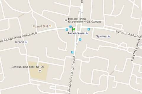 Билборд B в Одессе, 3x6  Академіка Корольова вул. - Євгена Чикаленка вул. схема