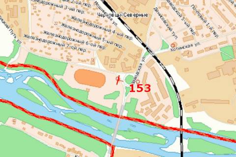 Билборд B в Черновцах, 3x6  Галицький Шлях вул. - Хотинська вул. схема