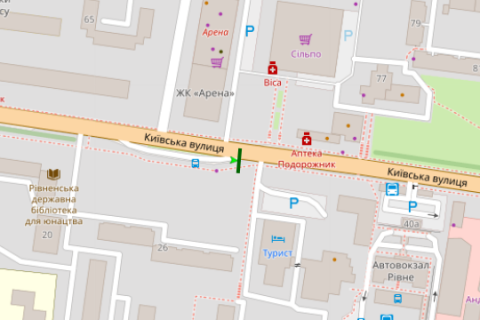 Билборд A в Ровно, 3x6  Київська вул., 26 схема
