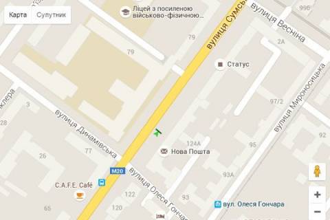 Ситилайт A в Харькове, 1.2x1.8  Сумська вул., 124 схема