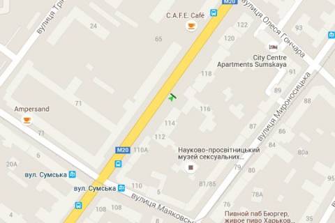 Бэклайт A в Харькове, 1.2x1.8  Сумська вул., 116 схема