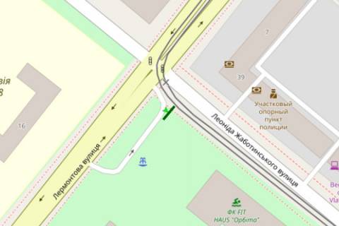 Білборд, Бігборд (Борд)  A у Запоріжжі, 3x6  Леоніда Жаботинського вул. (Правди вул.) - Лермонтова вул. схема