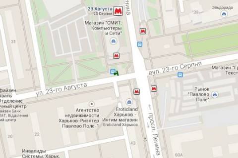 Нестандарт B в Харькове, 1.2x1.8  23-го Серпня вул. - Науки просп. (Леніна просп.), (зупинка) схема