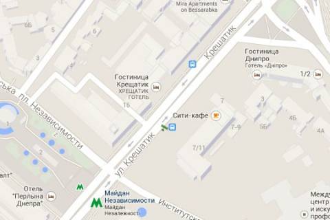 Билборд A в Киеве, 1.2x1.8  Хрещатик вул., №7 схема