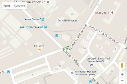 Билборд A в Васильевке, 3x6  Миру просп. - Будівельників вул., (№2) схема