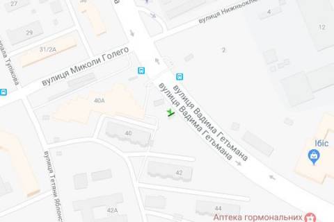 Бэклайт A в Киеве, 2.3x3.14  Гетьмана Вадима вул., 40 схема