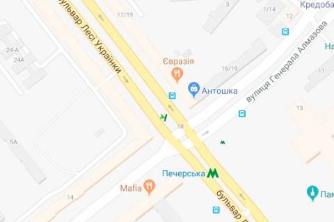 Бэклайт B в Киеве, 1.2x1.8  Лесі Українки бульв., 19/6 (розподільник) схема